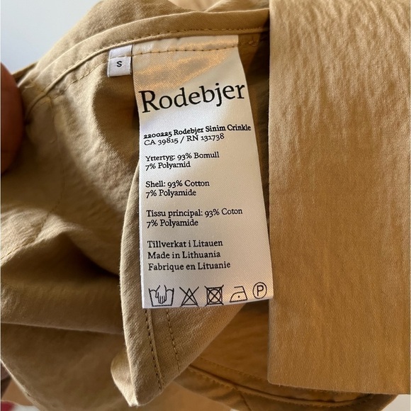 Rodebjer Sinim Crinkle Camel 100% Italian Cotton Tunic Dress Size Small NWT Fall - Picture 15 of 15